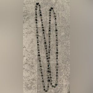 Premier Designs Arabian Knights Black Nickel Plated Aurora Borealis Necklace 60”